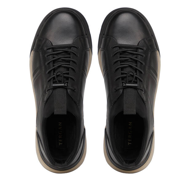 Siyah Hakiki Deri Erkek Sneaker - E26S1AY57830-A23 - 5