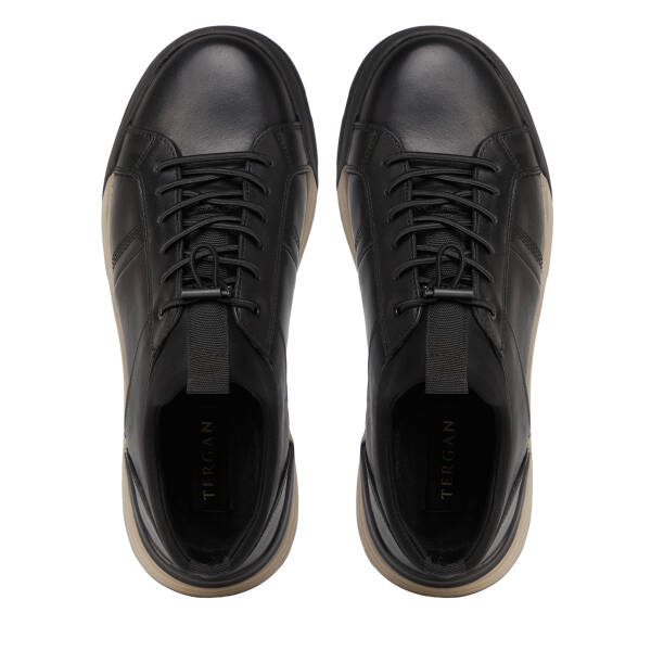 Siyah Hakiki Deri Erkek Sneaker - E26S1AY57830-A23 - 5