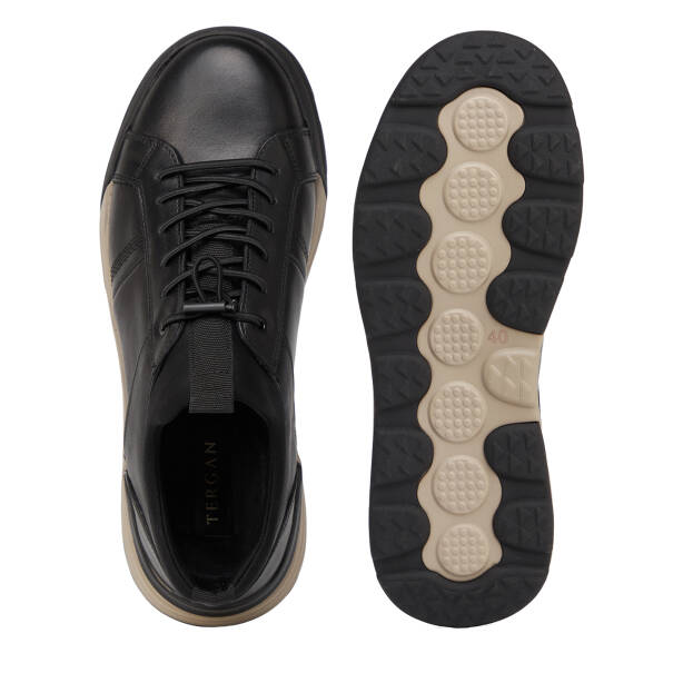 Siyah Hakiki Deri Erkek Sneaker - E26S1AY57830-A23 - 6