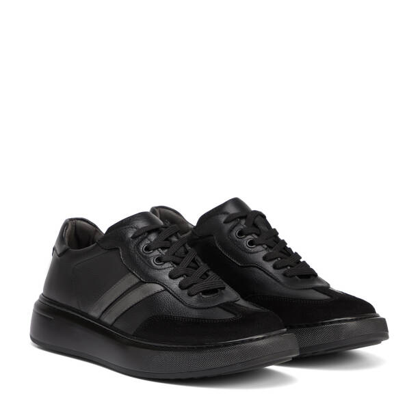 Siyah Hakiki Deri Erkek Sneaker - E26S1AY57841-A23 - 2