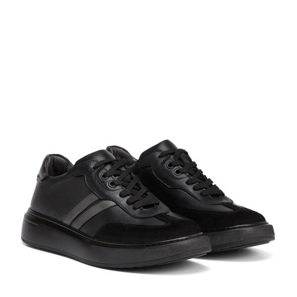 Siyah Hakiki Deri Erkek Sneaker - E26S1AY57841-A23 - 2