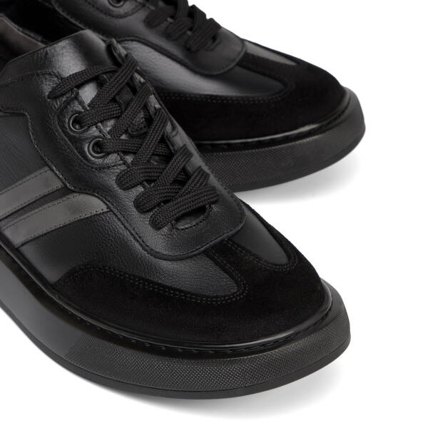 Siyah Hakiki Deri Erkek Sneaker - E26S1AY57841-A23 - 3