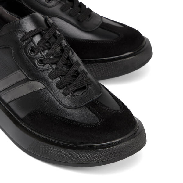 Siyah Hakiki Deri Erkek Sneaker - E26S1AY57841-A23 - 3