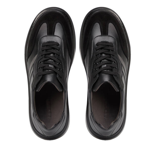 Siyah Hakiki Deri Erkek Sneaker - E26S1AY57841-A23 - 5