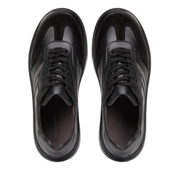 Siyah Hakiki Deri Erkek Sneaker - E26S1AY57841-A23 - 5
