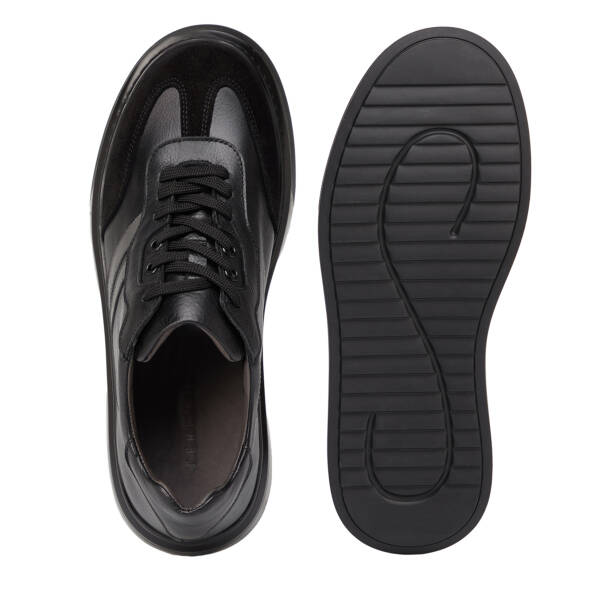 Siyah Hakiki Deri Erkek Sneaker - E26S1AY57841-A23 - 6