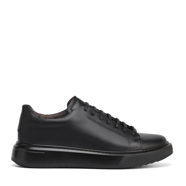 Siyah Hakiki Deri Erkek Sneaker - E26S1AY57842-A23 - 1