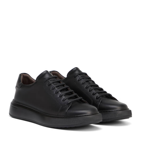 Siyah Hakiki Deri Erkek Sneaker - E26S1AY57842-A23 - 2