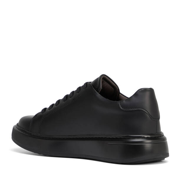 Siyah Hakiki Deri Erkek Sneaker - E26S1AY57842-A23 - 4