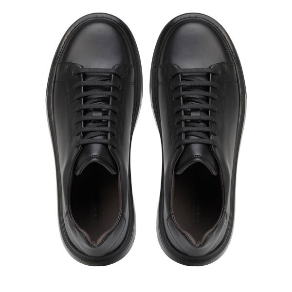 Siyah Hakiki Deri Erkek Sneaker - E26S1AY57842-A23 - 5