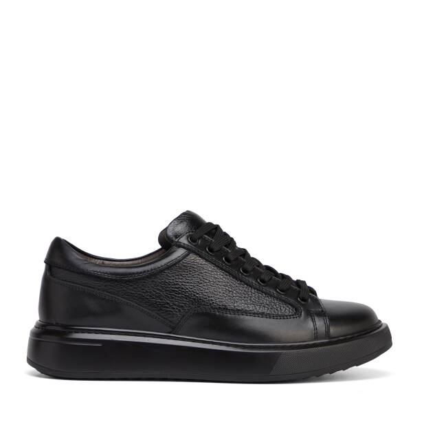 Siyah Hakiki Deri Erkek Sneaker - E26S1AY57843-A23 