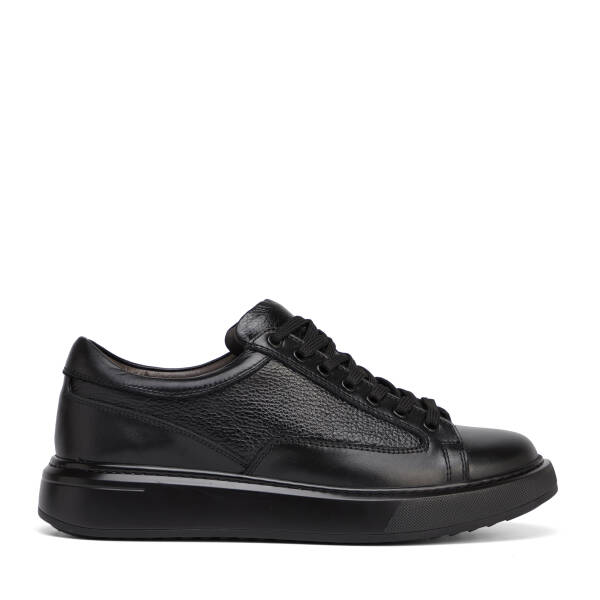 Siyah Hakiki Deri Erkek Sneaker - E26S1AY57843-A23 - 1