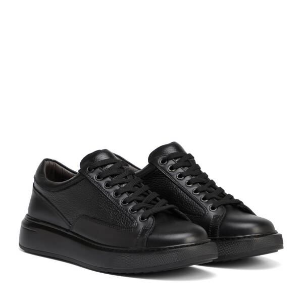Siyah Hakiki Deri Erkek Sneaker - E26S1AY57843-A23 - 2