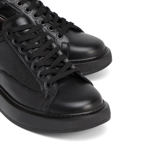 Siyah Hakiki Deri Erkek Sneaker - E26S1AY57843-A23 - 3