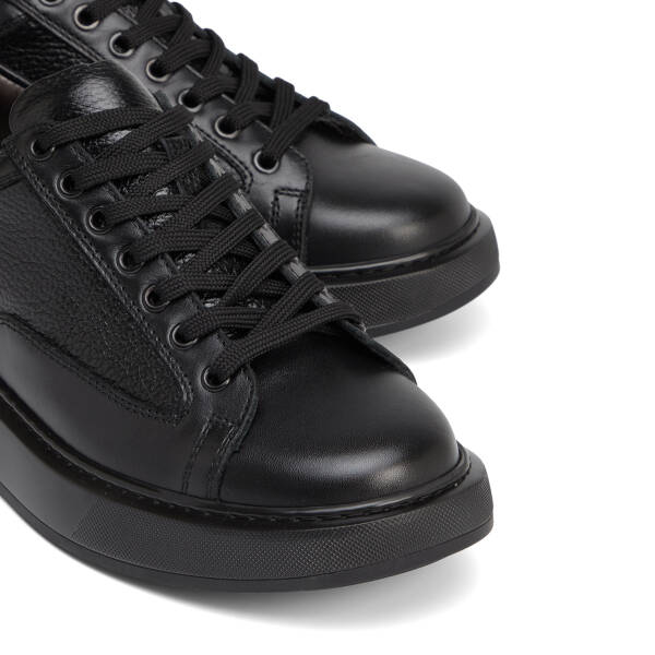 Siyah Hakiki Deri Erkek Sneaker - E26S1AY57843-A23 - 3