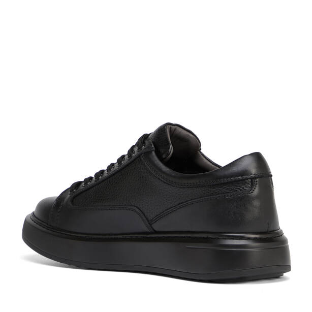 Siyah Hakiki Deri Erkek Sneaker - E26S1AY57843-A23 - 4