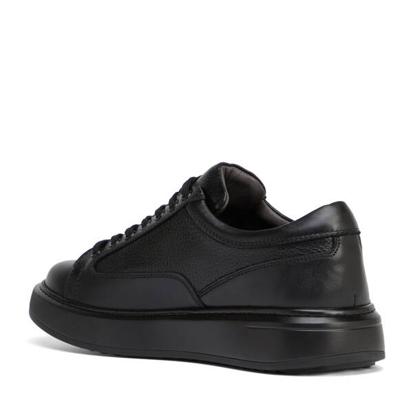 Siyah Hakiki Deri Erkek Sneaker - E26S1AY57843-A23 - 4