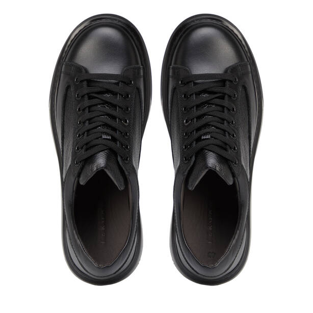 Siyah Hakiki Deri Erkek Sneaker - E26S1AY57843-A23 - 5