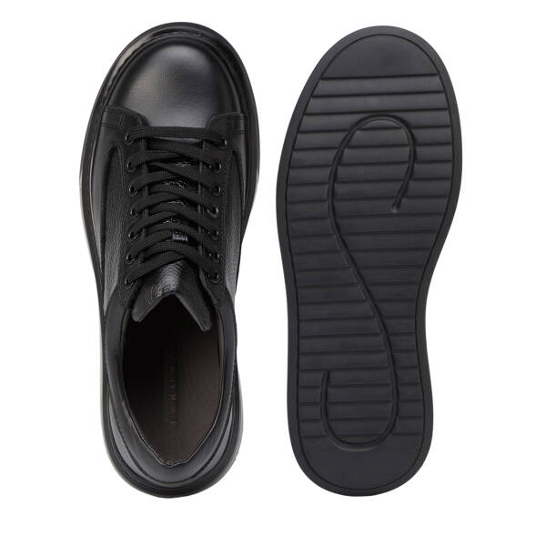 Siyah Hakiki Deri Erkek Sneaker - E26S1AY57843-A23 - 6