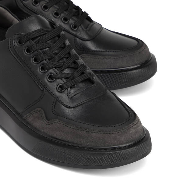 Siyah Hakiki Deri Erkek Sneaker - E26S1AY57845-A23 - 3
