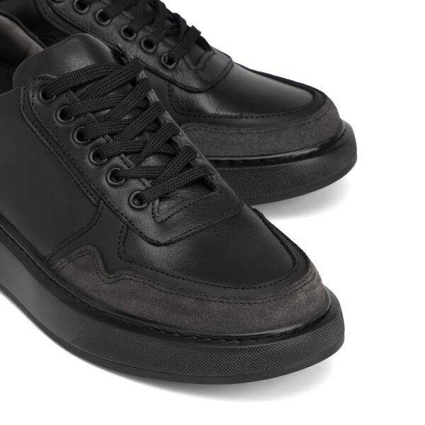Siyah Hakiki Deri Erkek Sneaker - E26S1AY57845-A23 - 3
