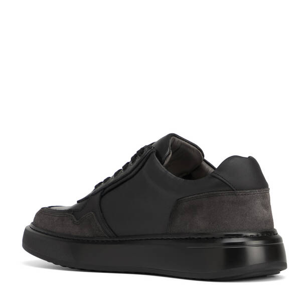 Siyah Hakiki Deri Erkek Sneaker - E26S1AY57845-A23 - 4