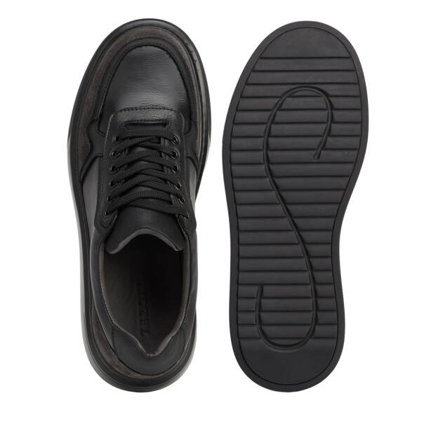 Siyah Hakiki Deri Erkek Sneaker - E26S1AY57845-A23 - 5