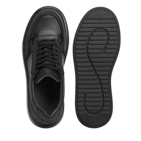Siyah Hakiki Deri Erkek Sneaker - E26S1AY57845-A23 - 5