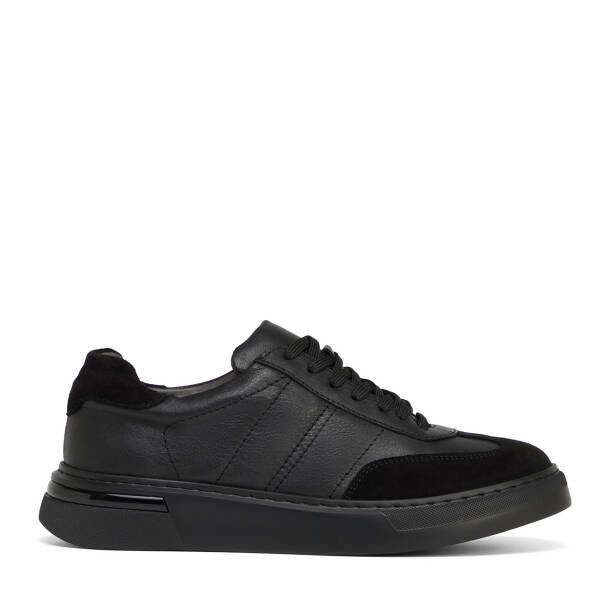 Siyah Hakiki Deri Erkek Sneaker - E26S1AY57846-A23 