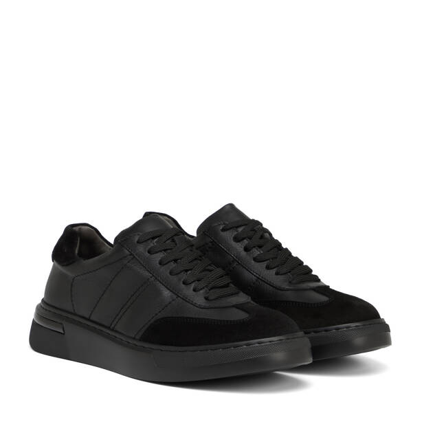 Siyah Hakiki Deri Erkek Sneaker - E26S1AY57846-A23 - 2
