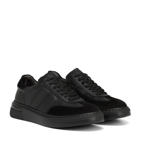 Siyah Hakiki Deri Erkek Sneaker - E26S1AY57846-A23 - 2