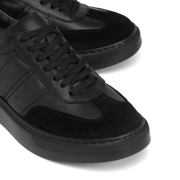Siyah Hakiki Deri Erkek Sneaker - E26S1AY57846-A23 - 3
