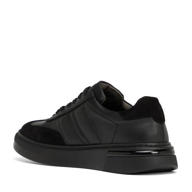 Siyah Hakiki Deri Erkek Sneaker - E26S1AY57846-A23 - 4
