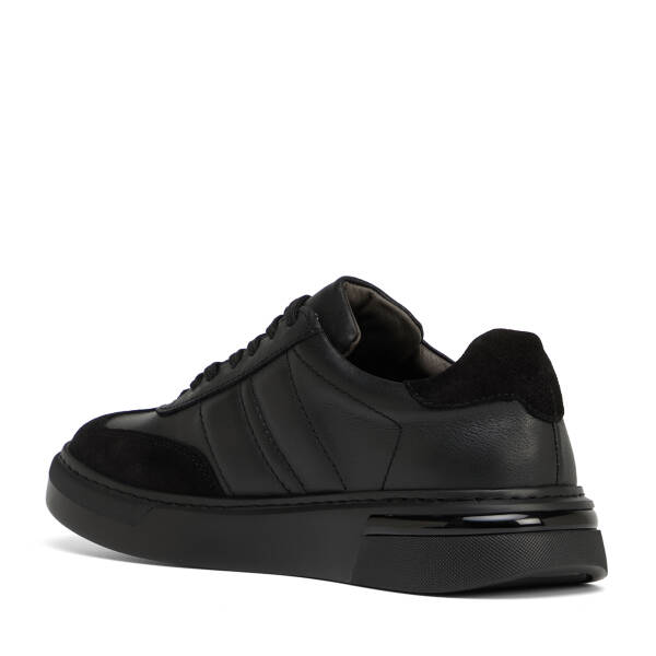 Siyah Hakiki Deri Erkek Sneaker - E26S1AY57846-A23 - 4