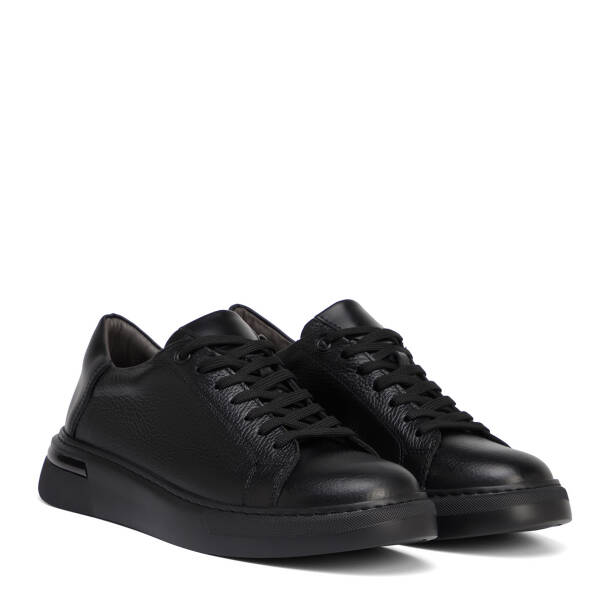 Siyah Hakiki Deri Erkek Sneaker - E26S1AY57847-A41 - 2