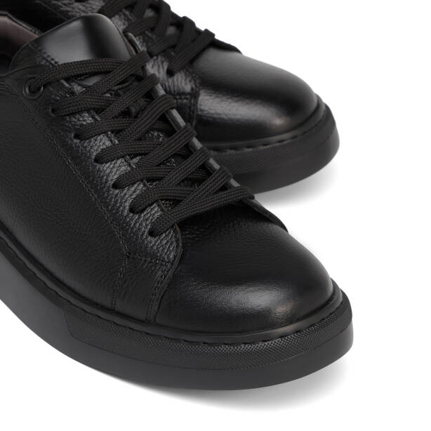 Siyah Hakiki Deri Erkek Sneaker - E26S1AY57847-A41 - 3