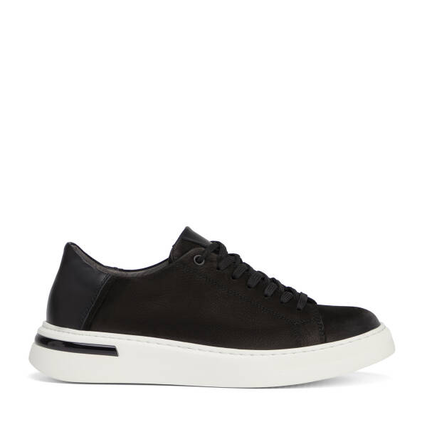 Siyah Hakiki Deri Erkek Sneaker - E26S1AY57847-A64 - 1