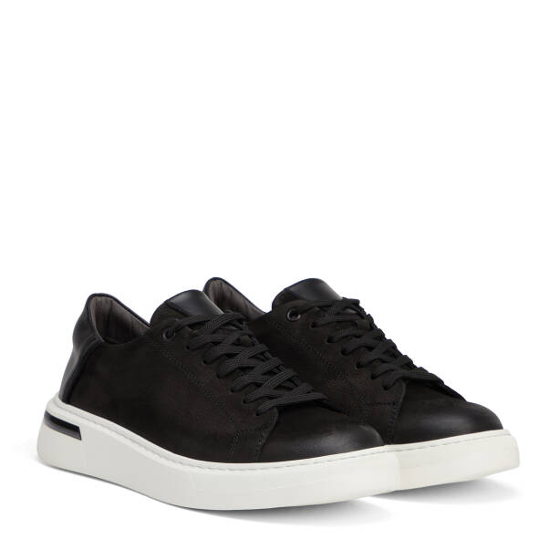 Siyah Hakiki Deri Erkek Sneaker - E26S1AY57847-A64 - 2