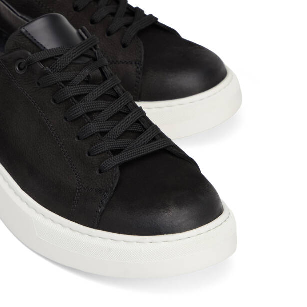 Siyah Hakiki Deri Erkek Sneaker - E26S1AY57847-A64 - 3