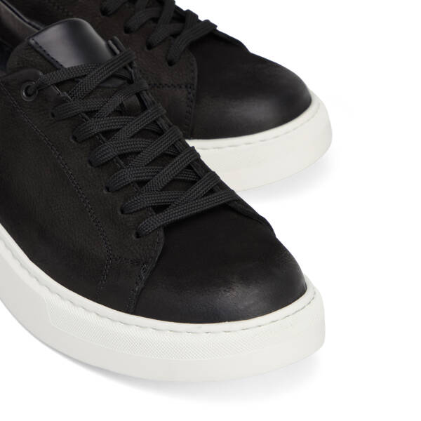 Siyah Hakiki Deri Erkek Sneaker - E26S1AY57847-A64 - 3