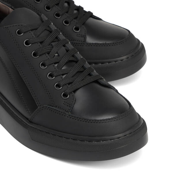 Siyah Hakiki Deri Erkek Sneaker - E26S1AY57848-A23 - 3