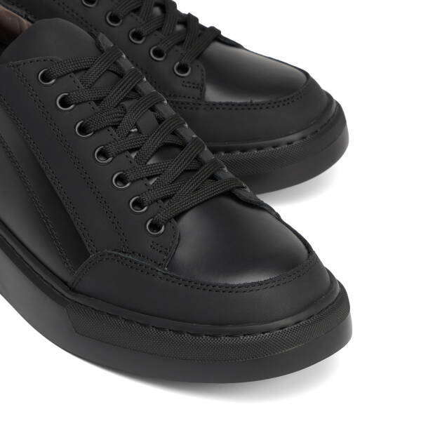 Siyah Hakiki Deri Erkek Sneaker - E26S1AY57848-A23 - 3