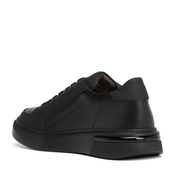 Siyah Hakiki Deri Erkek Sneaker - E26S1AY57848-A23 - 4