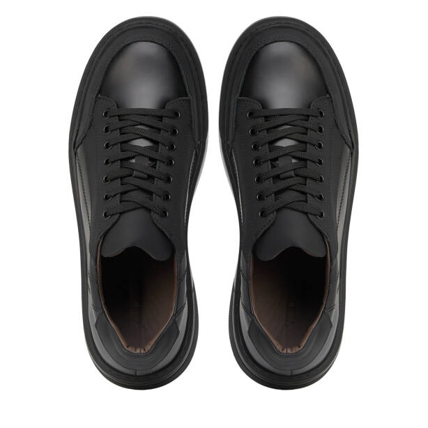 Siyah Hakiki Deri Erkek Sneaker - E26S1AY57848-A23 - 5