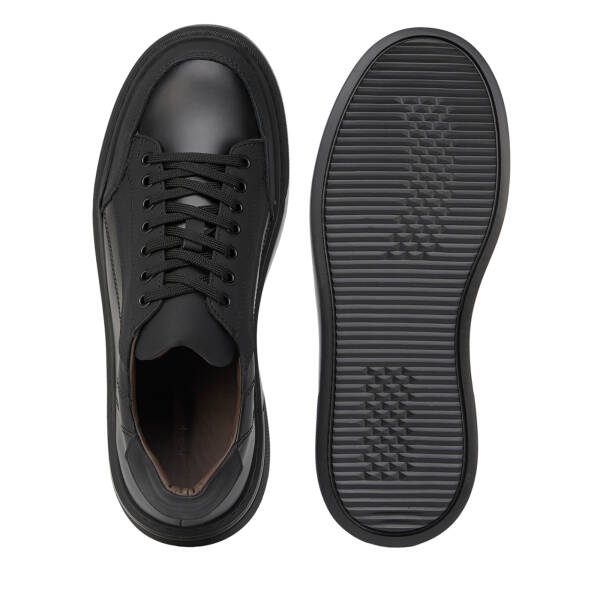 Siyah Hakiki Deri Erkek Sneaker - E26S1AY57848-A23 - 6