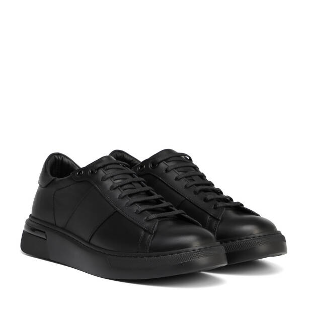 Siyah Hakiki Deri Erkek Sneaker - E26S1AY57849-A23 - 2