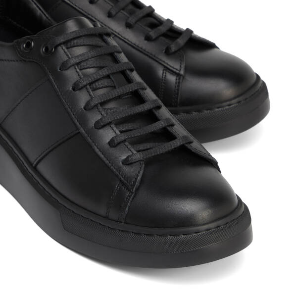 Siyah Hakiki Deri Erkek Sneaker - E26S1AY57849-A23 - 3