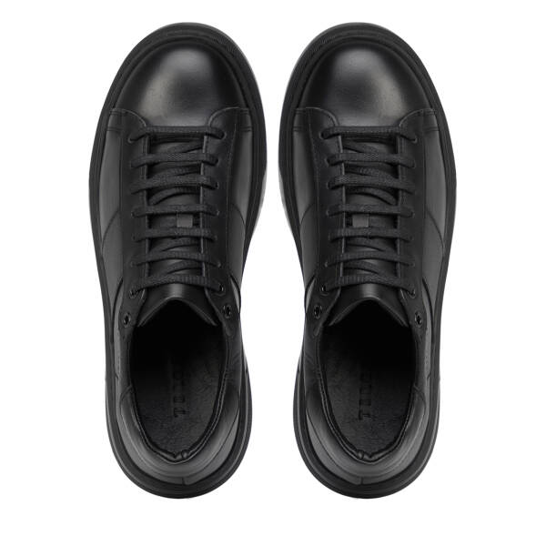 Siyah Hakiki Deri Erkek Sneaker - E26S1AY57849-A23 - 5