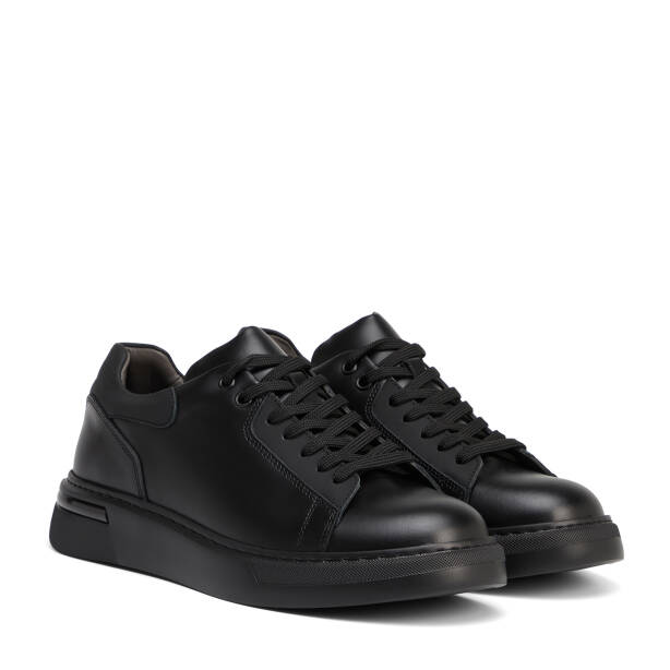 Siyah Hakiki Deri Erkek Sneaker - E26S1AY57850-A23 - 2
