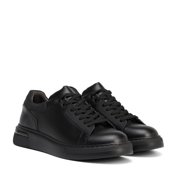 Siyah Hakiki Deri Erkek Sneaker - E26S1AY57850-A23 - 2